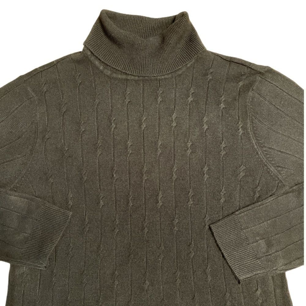 Black cowl neck cable knit sweater
